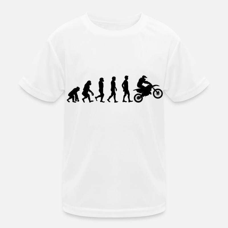 Motocross motorcycle evolution black Kids Functional T-Shirt