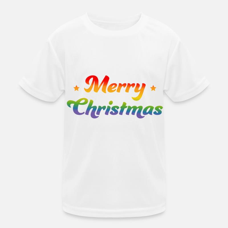 LGBTQI Regenbogen Merry Christmas Sternchen Kinder Funktions-T-Shirt