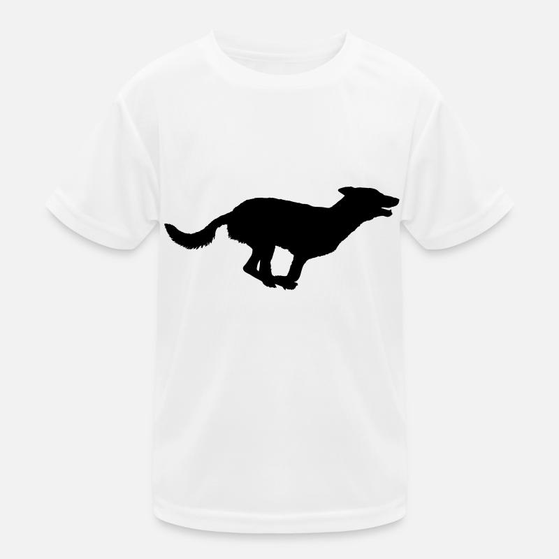 Hund Shilouette run Kinder Funktions-T-Shirt