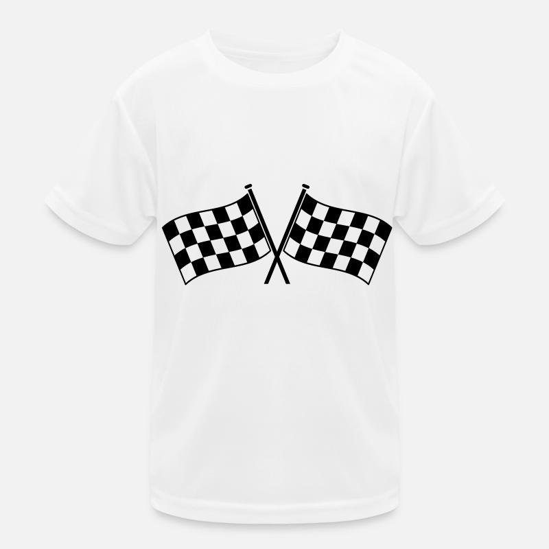 Deux drapeaux à damier vainqueur de la course T-shirt sport Enfant