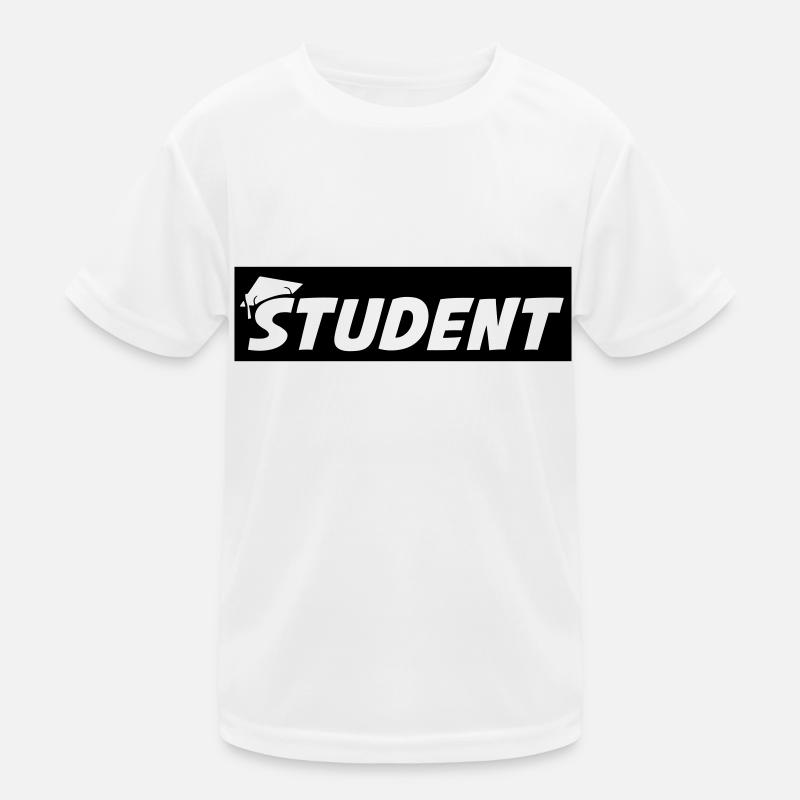 student - Kinder Funktions-T-Shirt - Weiß