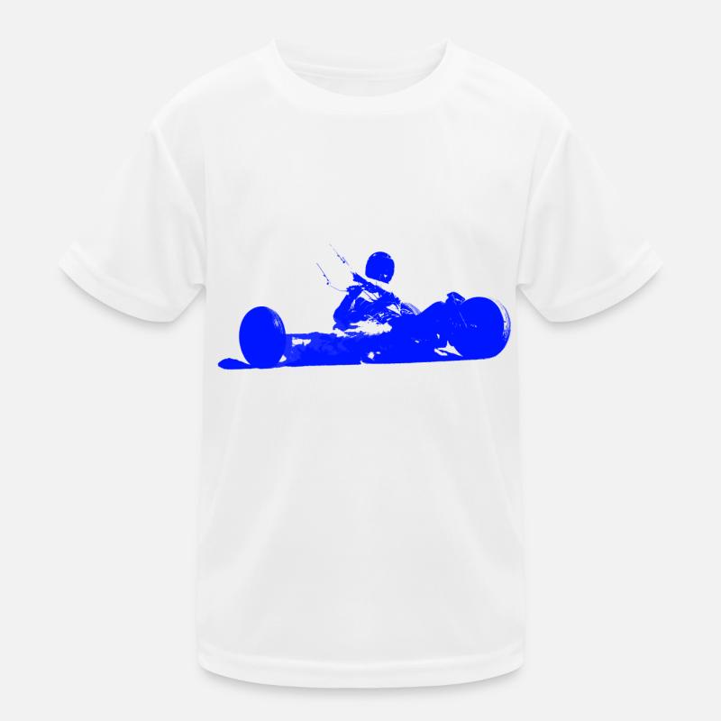 Kitebuggy_Blau - Kinder Funktions-T-Shirt - Weiß