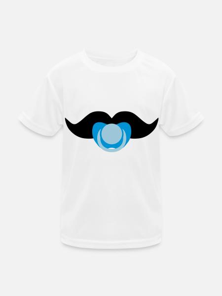 Baby-Schnurrbart - Kinder Funktions-T-Shirt - Weiß - Vorne