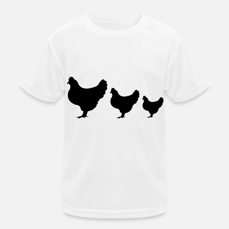 huhn_002 - Kinder Funktions-T-Shirt - Weiß