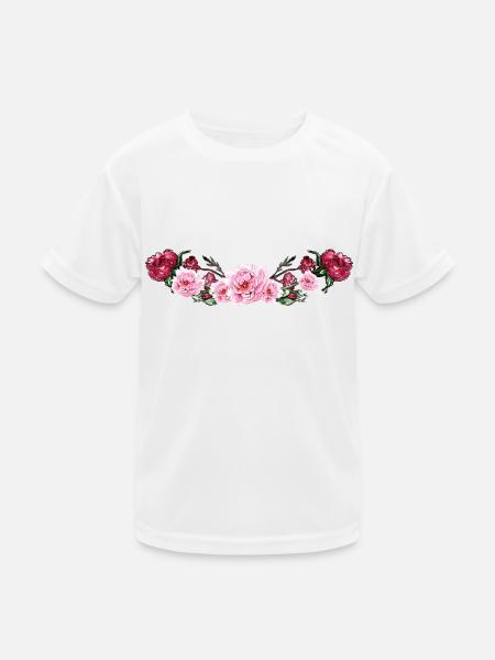 Blumen - Kinder Funktions-T-Shirt - Weiß