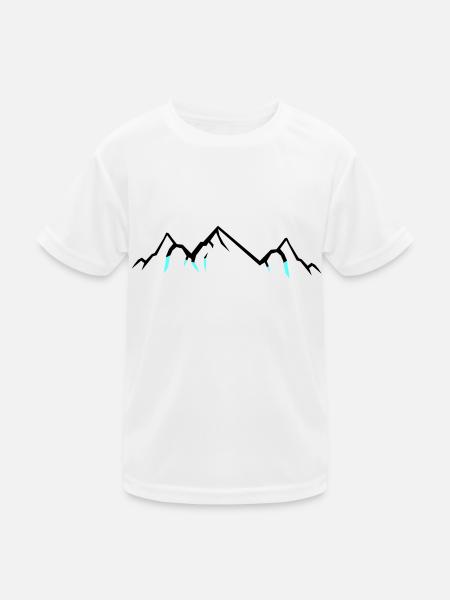 Mountains - Kinder Funktions-T-Shirt - Weiß