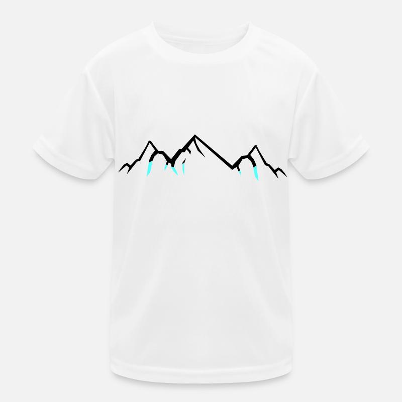 Mountains - Kinder Funktions-T-Shirt - Weiß