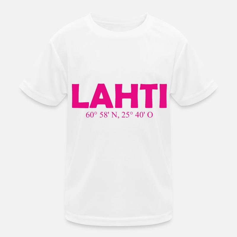 Lahti - Finland - Coordinates - Longitude Latitude Kids Functional T-Shirt