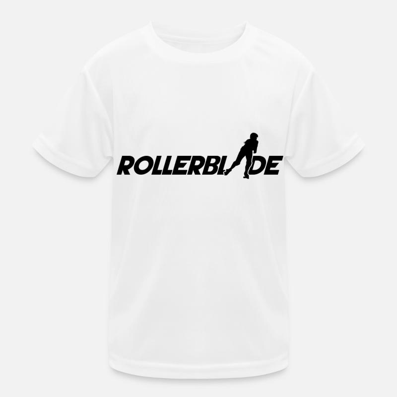Rollerblade font silhouette black Kids Functional T-Shirt