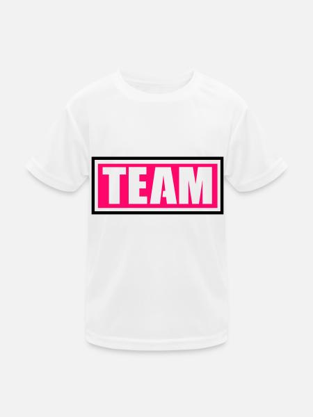 team - Kinder Funktions-T-Shirt - Weiß - Vorne