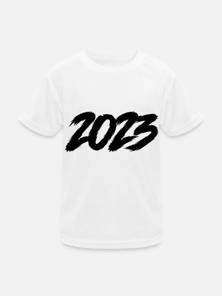 2023 - Kinder Funktions-T-Shirt - Weiß - Vorne
