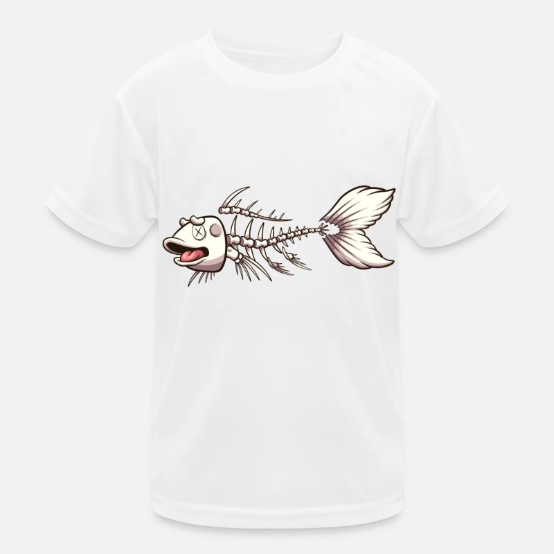Koi Karp Fish Skeleton Kids Functional T-Shirt