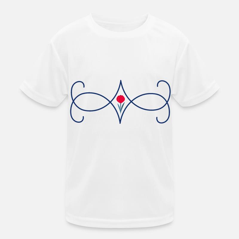 tulip flower with swirls element Kids Functional T-Shirt