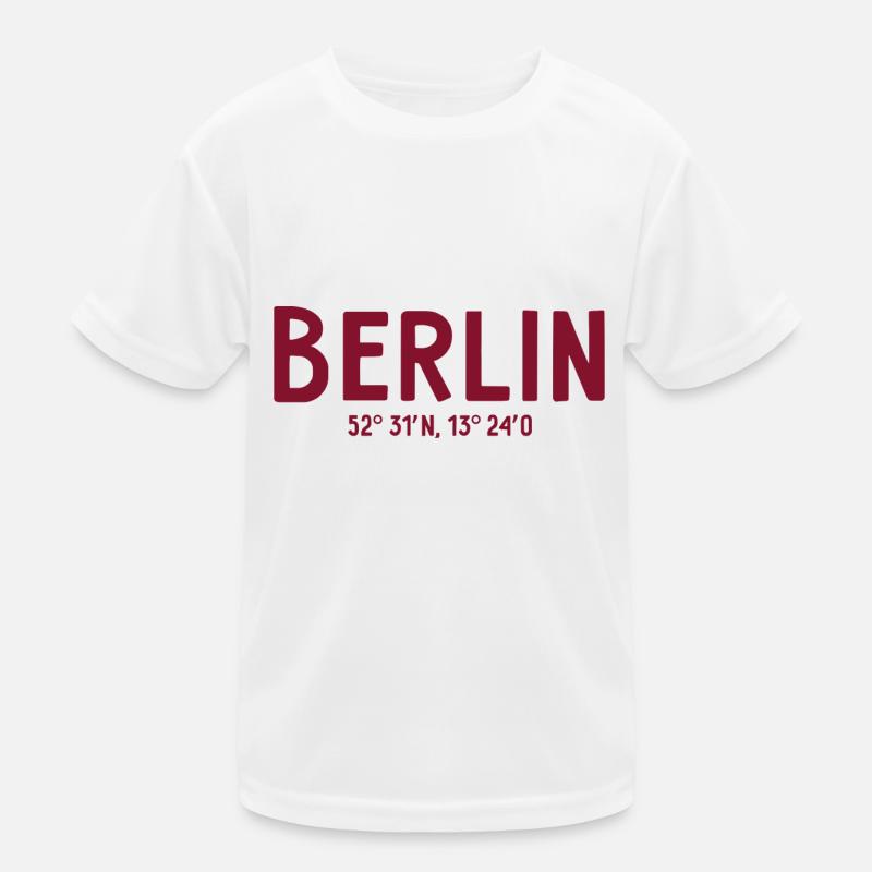 Berlin Coordinates - Berlin Bear Kids Functional T-Shirt