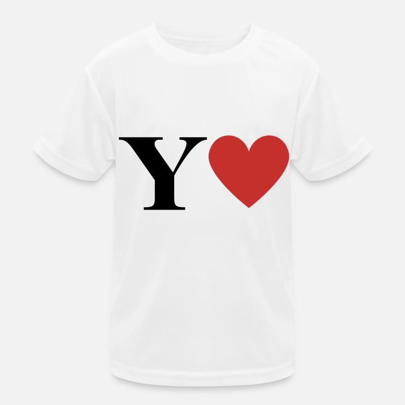 Buchstabe y rotes Herz Kinder Funktions-T-Shirt