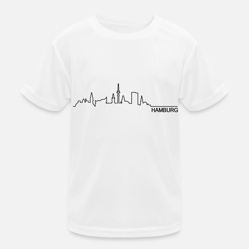Skyline Hamburg Kinder Funktions-T-Shirt