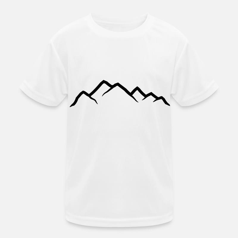 Mountains Silhouette Climbing Kids Functional T-Shirt