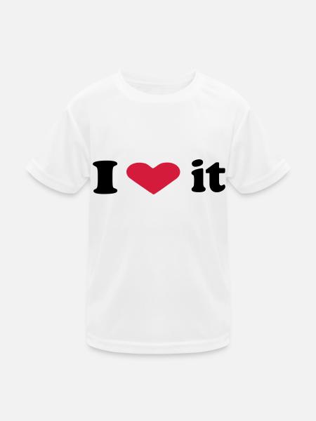 i heart it - Kinder Funktions-T-Shirt - Weiß - Vorne