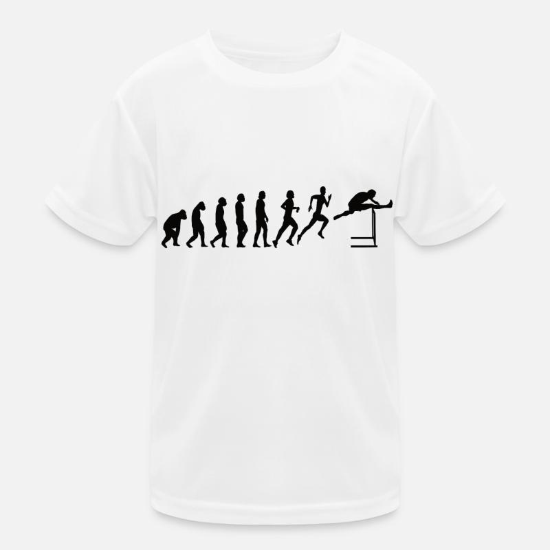 Hürdenlauf Leichtathletik Evolution Hürdenläufer Kinder Funktions-T-Shirt