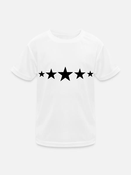 *** 5 stars - Kinder Funktions-T-Shirt - Weiß - Vorne