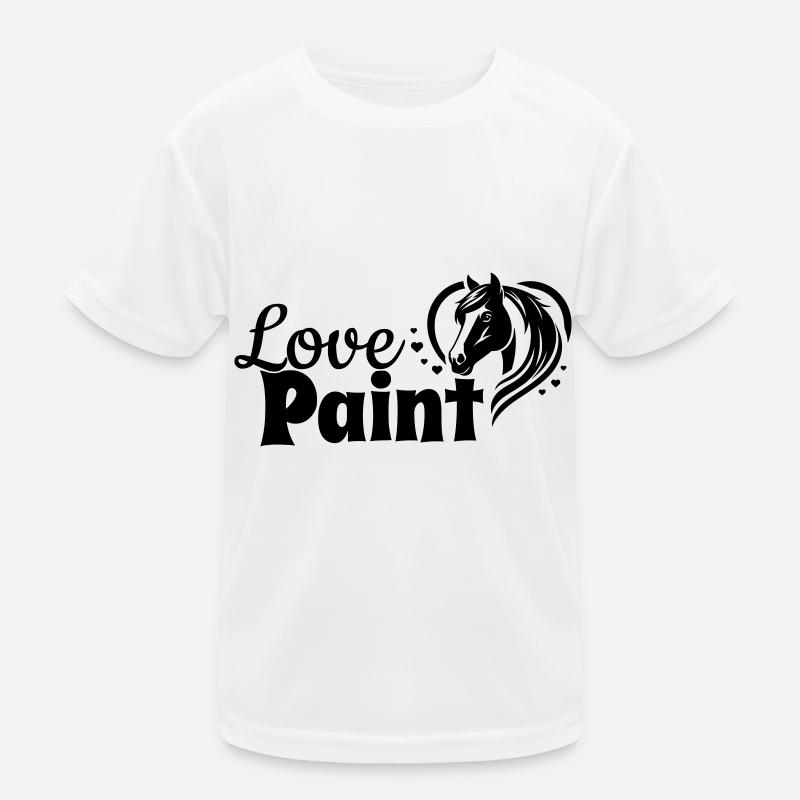 Paint Love Heart Horse Head Kids Functional T-Shirt