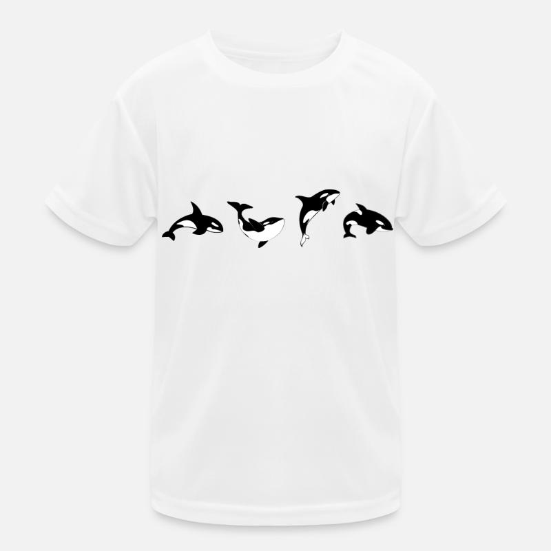 Orca Positions - Gift Idea - Kids Functional T-Shirt - white
