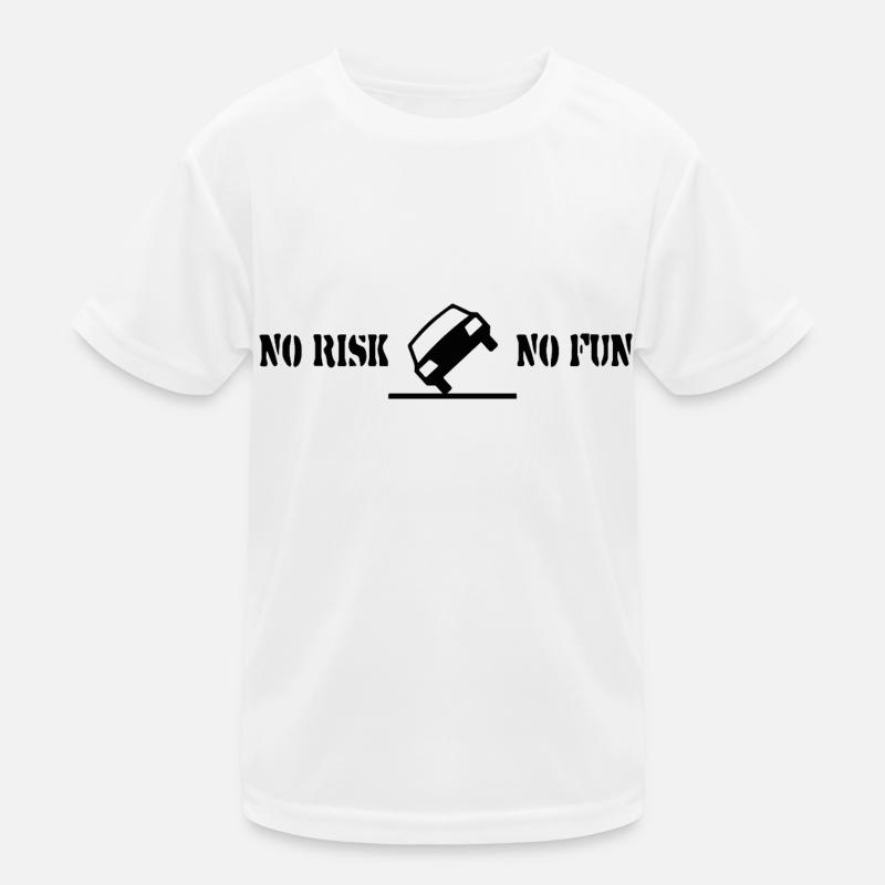 No Risk No Fun Lustig Geschenk Auto Tuning Kinder Funktions-T-Shirt