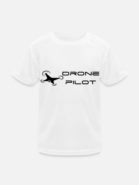 Drone Pilot - Kinder Funktions-T-Shirt - Weiß - Vorne