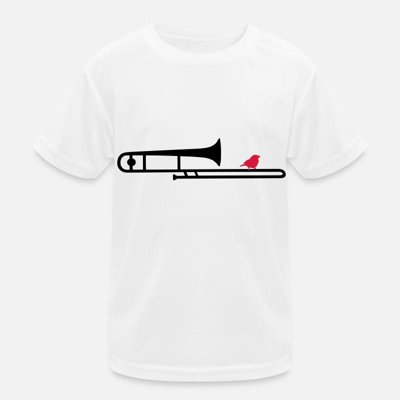 trombonebird - Kinder Funktions-T-Shirt - Weiß