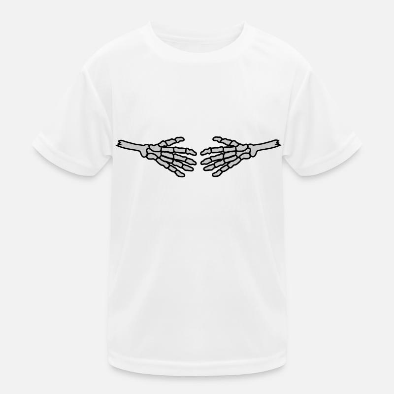 Shaking Hands Skeleton Halloween Kids Functional T-Shirt
