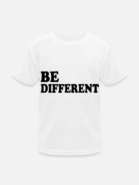 Be different - Kinder Funktions-T-Shirt - Weiß - Vorne