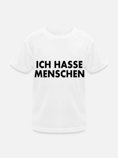 Ich hasse menschen - Kinder Funktions-T-Shirt - Weiß - Vorne