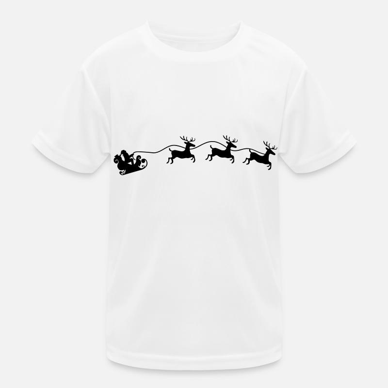 Weihnachtsmann Schlitten Kinder Funktions-T-Shirt