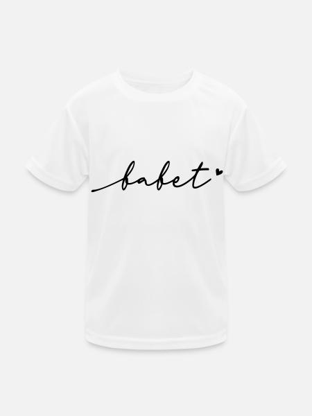 Babet Cursive Name - Kids Functional T-Shirt - white - Front