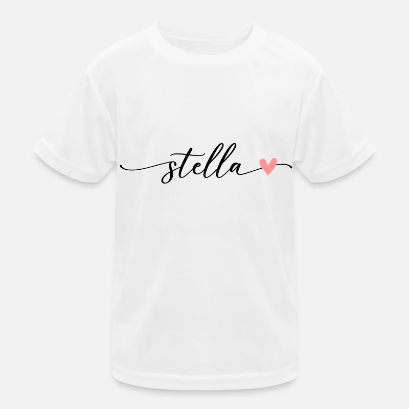 Stella Name Calligraphy Font Kids Functional T-Shirt