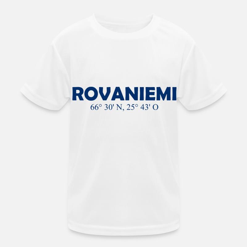 Rovaniemi - Finland - Coordinates - Longitude Kids Functional T-Shirt