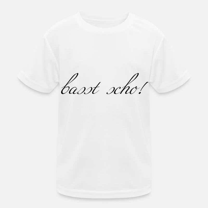 basst scho - Kinder Funktions-T-Shirt - Weiß