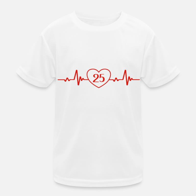 25th Birthday Heart 25 Kids Functional T-Shirt