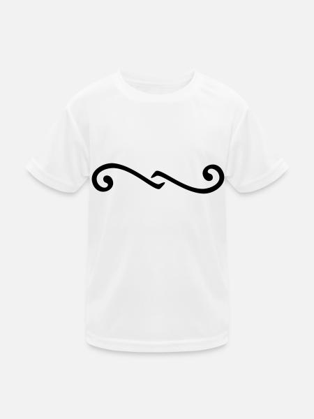 Delimiter swirl / Deko-Element Schnörkel (1c) - Kinder Funktions-T-Shirt - Weiß - Vorne