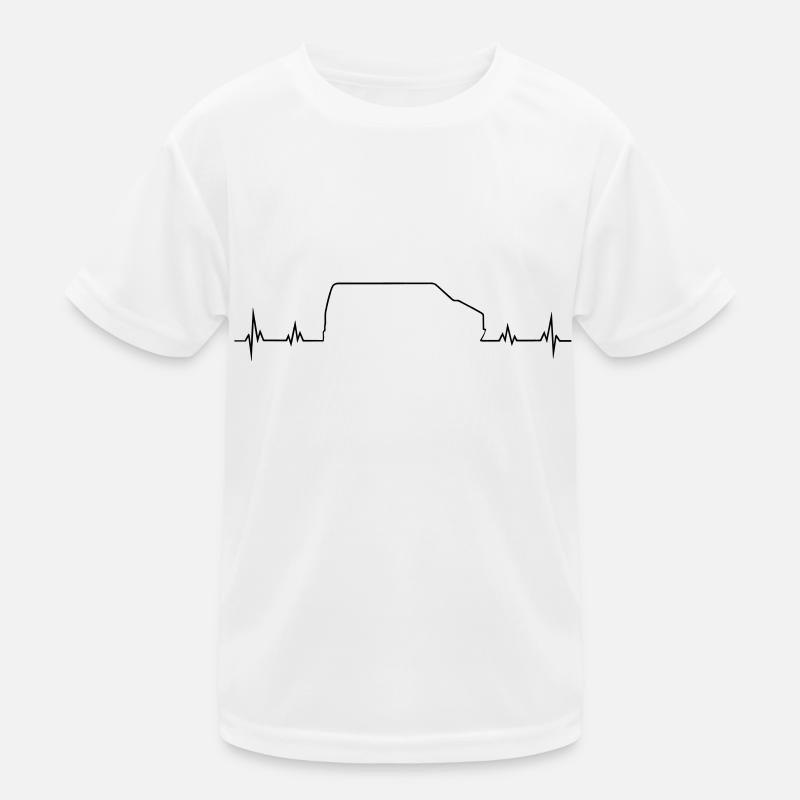 Bus Herzschlag - Kinder Funktions-T-Shirt - Weiß