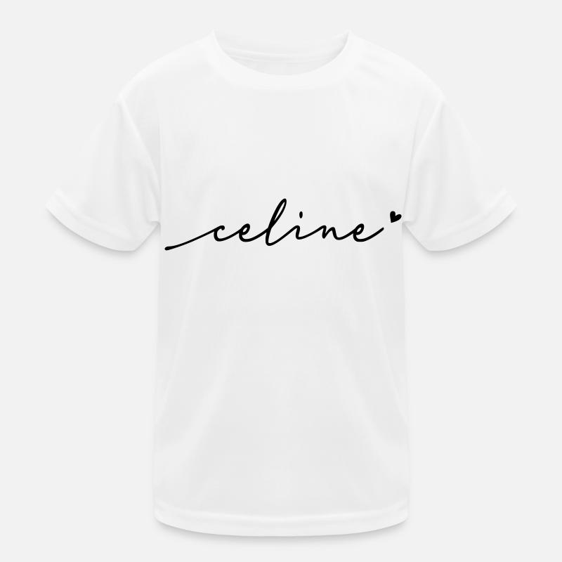 Celine Cursive Name - Kids Functional T-Shirt - white