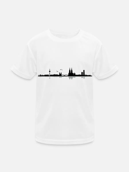 Köln Skyline - Kinder Funktions-T-Shirt - Weiß