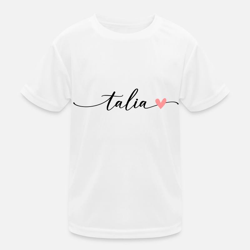 Talia Name Calligraphy Font Kids Functional T-Shirt