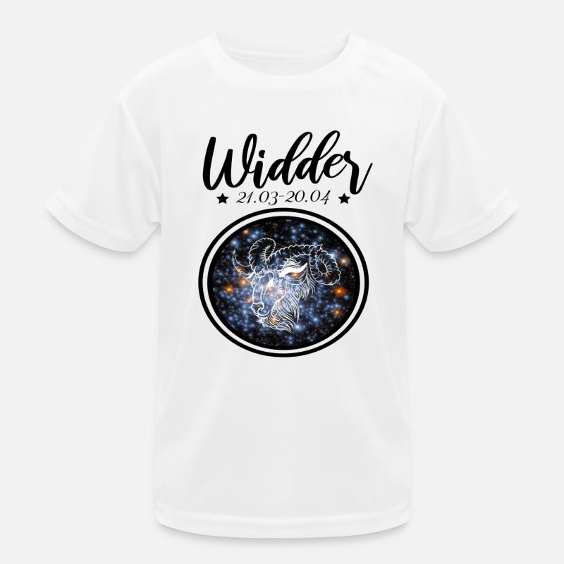 Widder Sternzeichen - Kinder Funktions-T-Shirt - Weiß