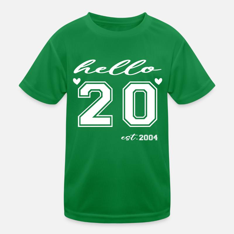 Hallo 20 est 2004 Kinder Funktions-T-Shirt