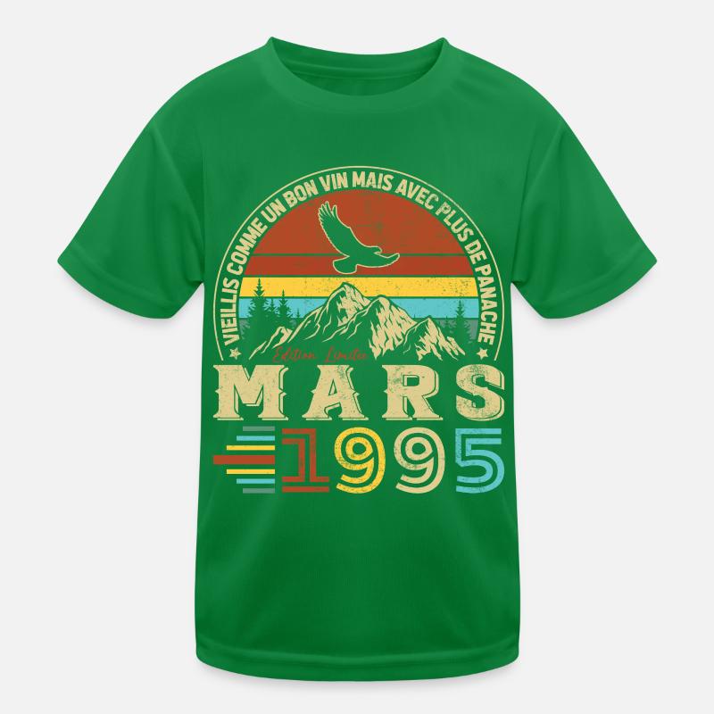 March 1995 Vintage Birthday Gift Kids Functional T-Shirt
