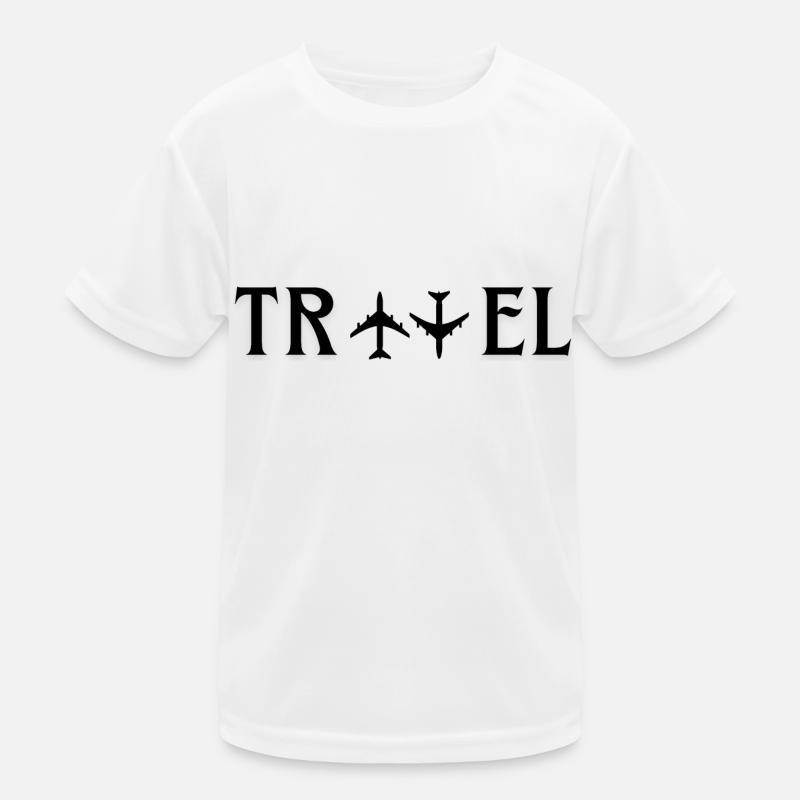 Conception de typographie de voyage avec 2 vols à l’envers T-shirt sport Enfant