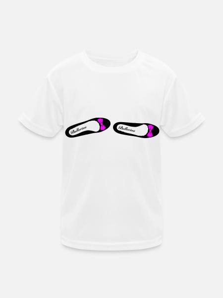 Ballerina 1 - Kinder Funktions-T-Shirt - Weiß - Vorne