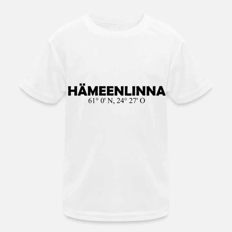 Hämeenlinna Finland Coordinates Longitude Latitude Kids Functional T-Shirt