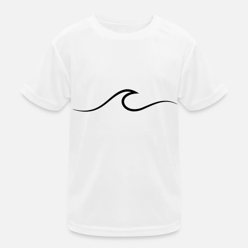 Welle wave Surfen Wasserratte Surfer - Kinder Funktions-T-Shirt - Weiß